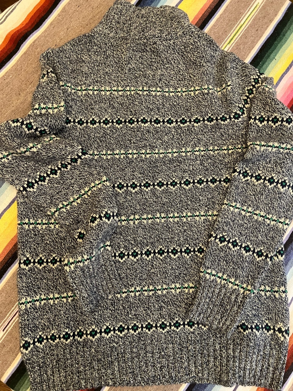 Collar Fair Isle Knit Cardigan - Picture 6 of 6